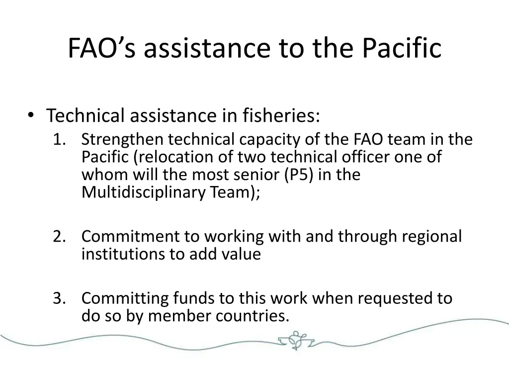 fao s assistance to the pacific