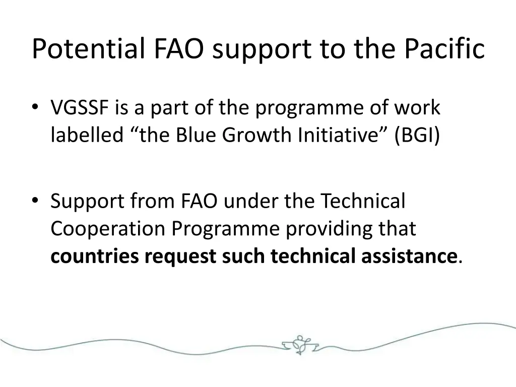 potential fao support to the pacific