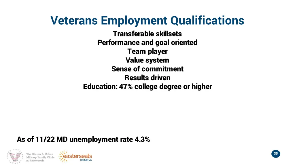 veterans employment qualifications transferable