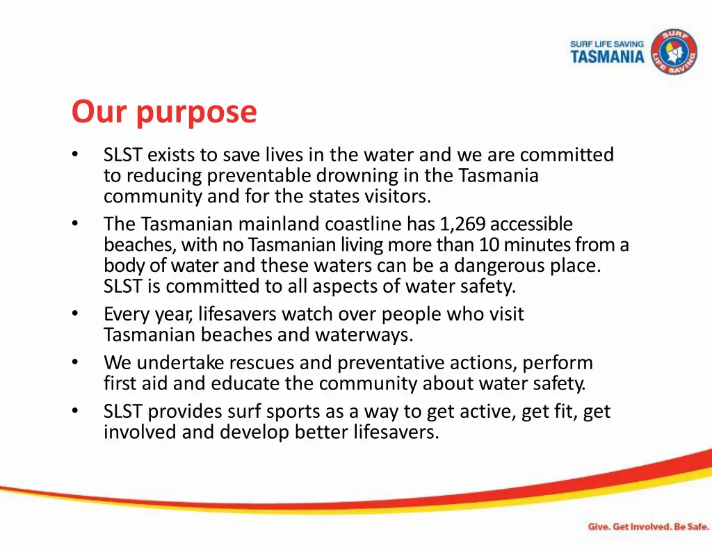 our purpose slst exists to save lives