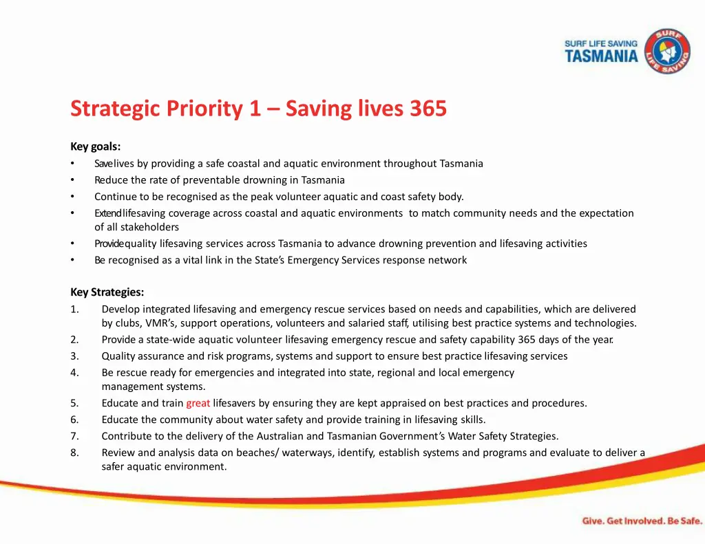 strategic priority 1 saving lives 365