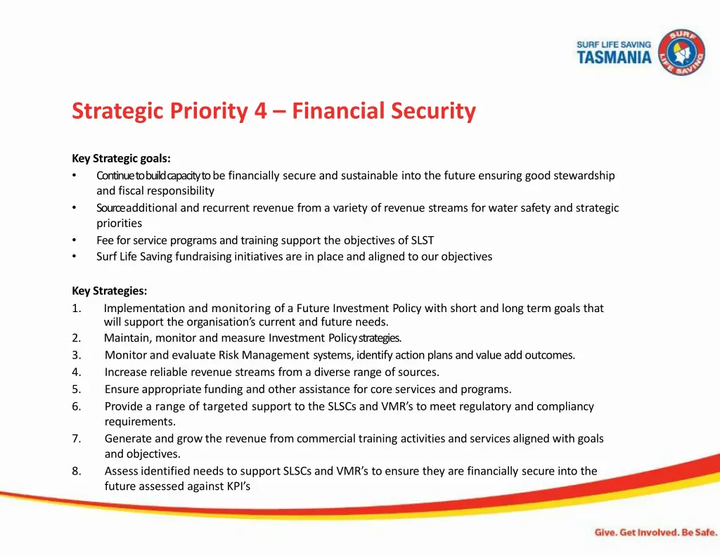 strategic priority 4 financial security
