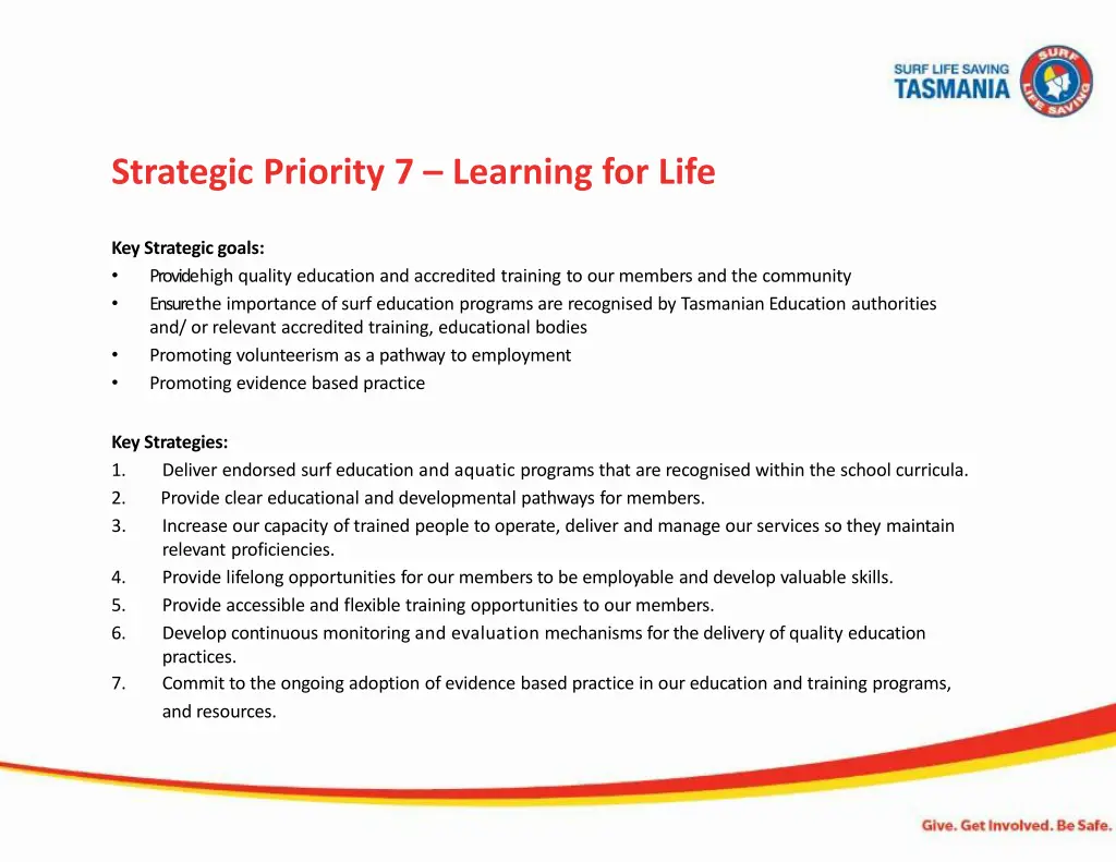 strategic priority 7 learning for life