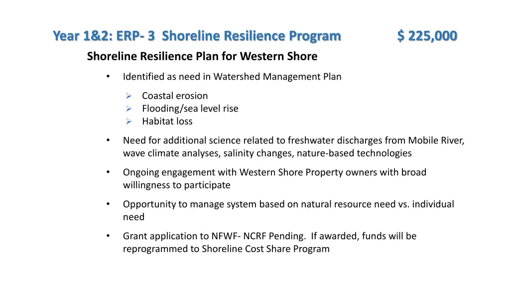 year 1 2 erp 3 shoreline resilience program