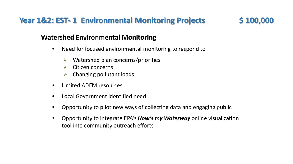 year 1 2 est 1 environmental monitoring projects 1
