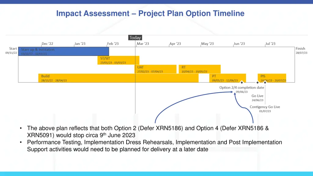impact assessment project plan option timeline