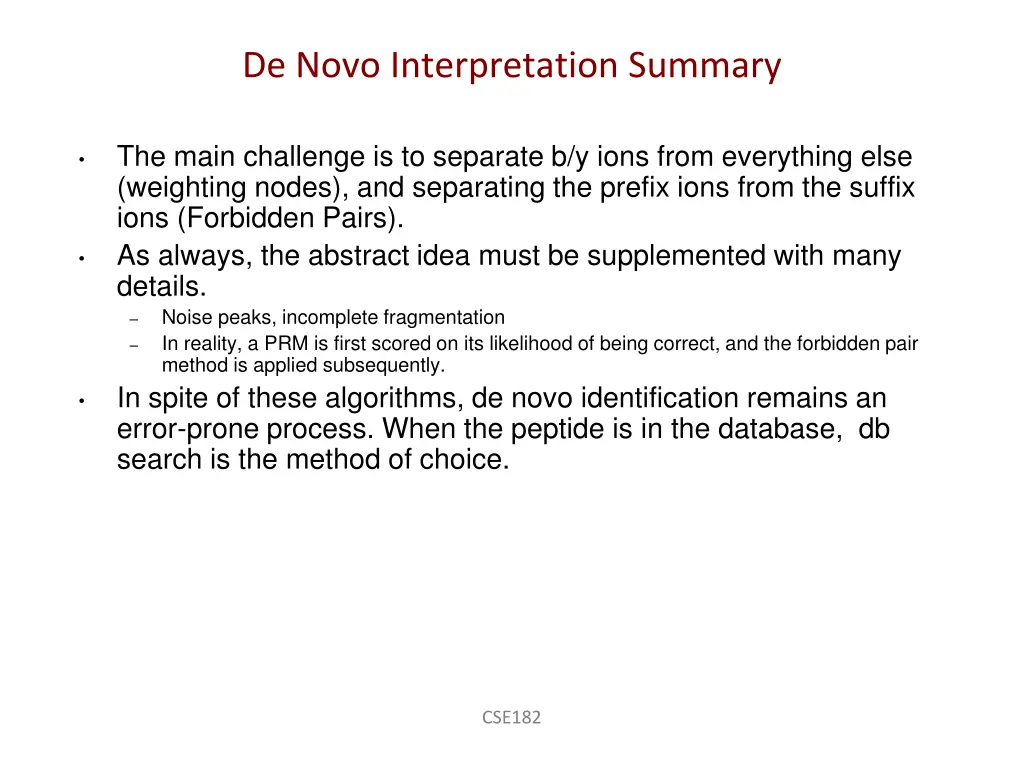 de novo interpretation summary