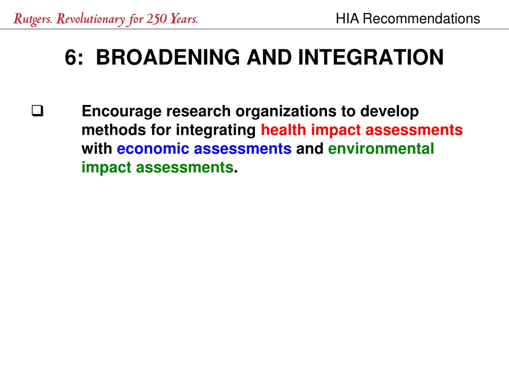 hia recommendations 11