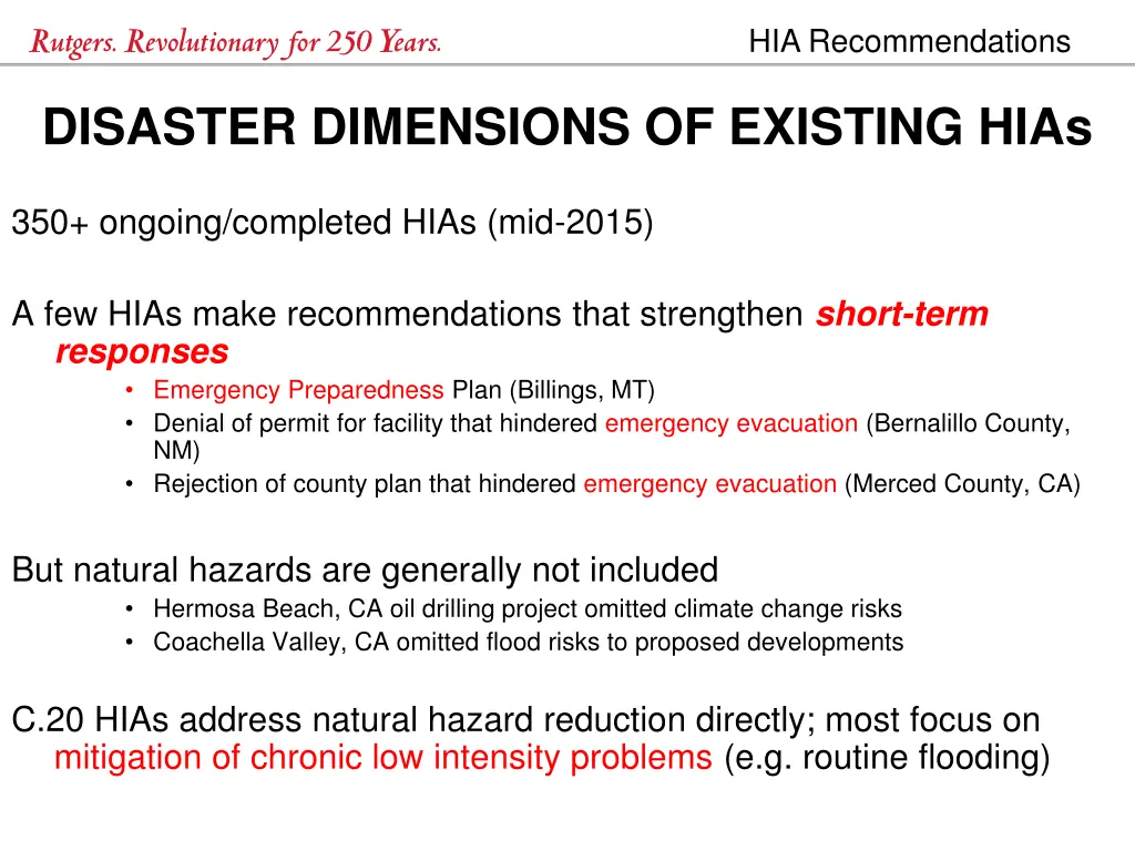 hia recommendations 2