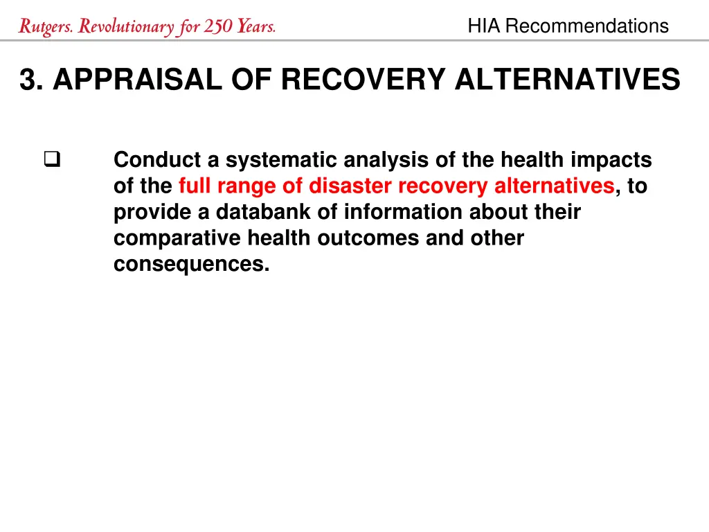 hia recommendations 7