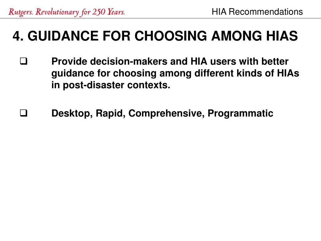 hia recommendations 9