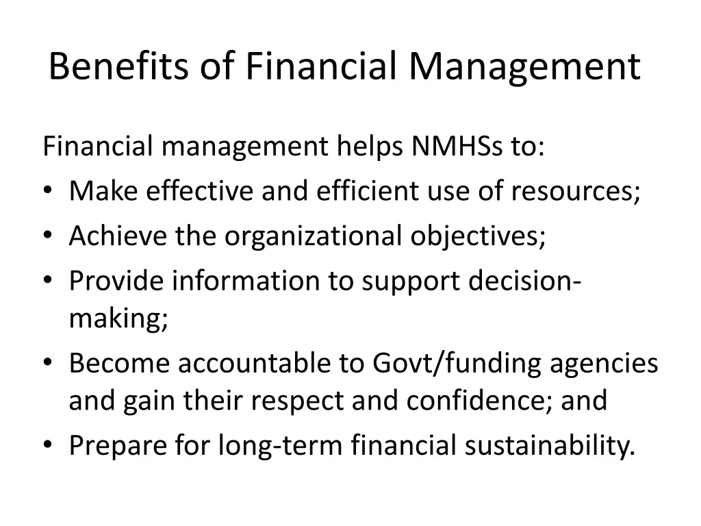 benefits of financial management