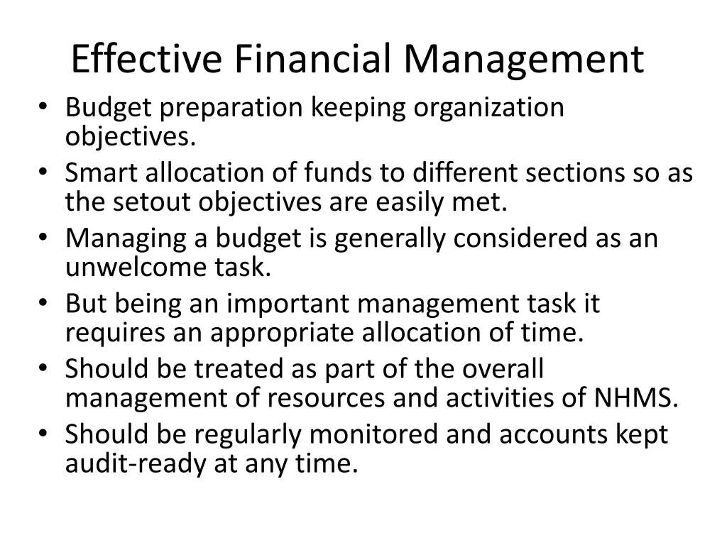 effective financial management budget preparation