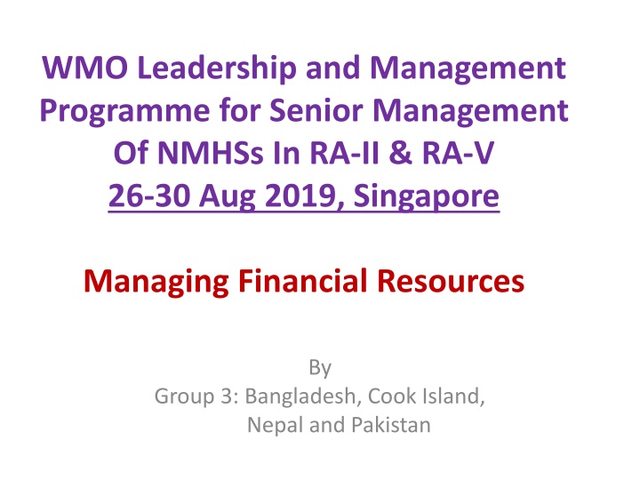 wmo leadership and management programme