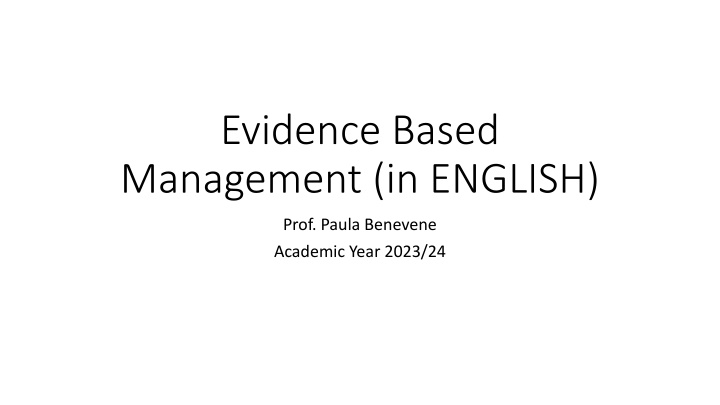 evidence based management in english