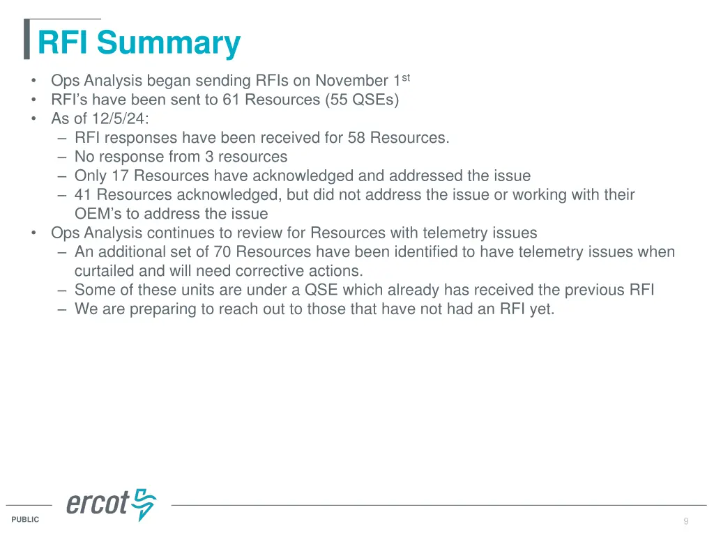 rfi summary