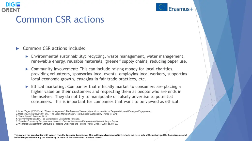 common csr actions