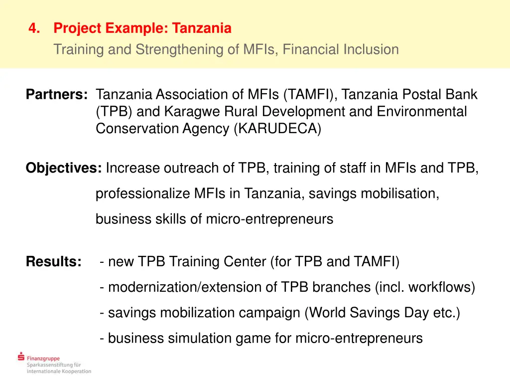 4 project example tanzania training