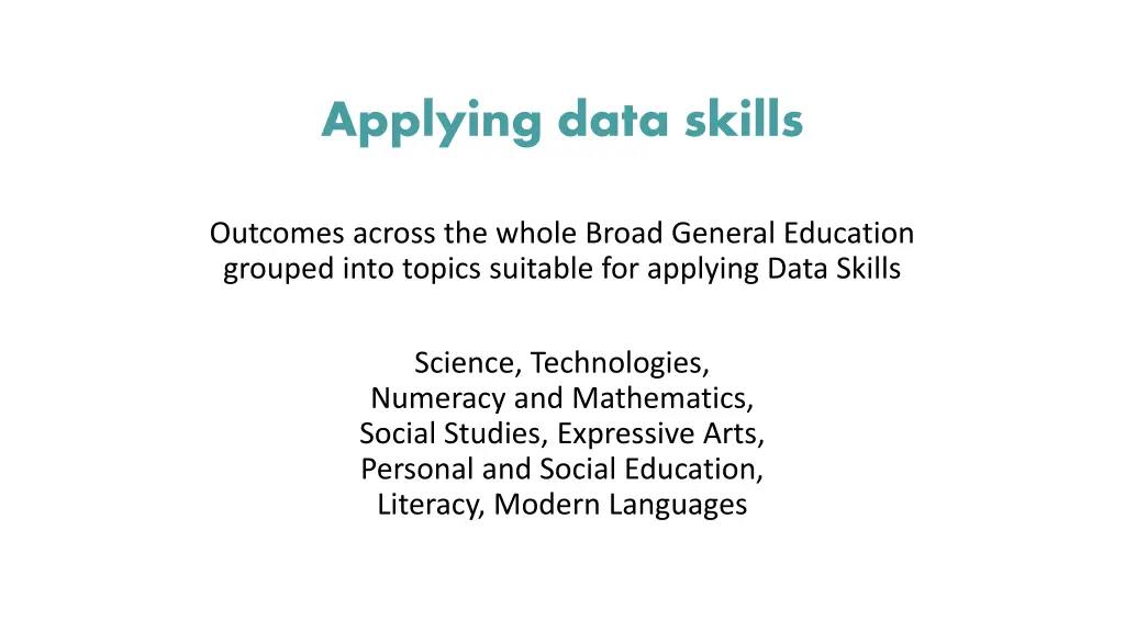 applying data skills