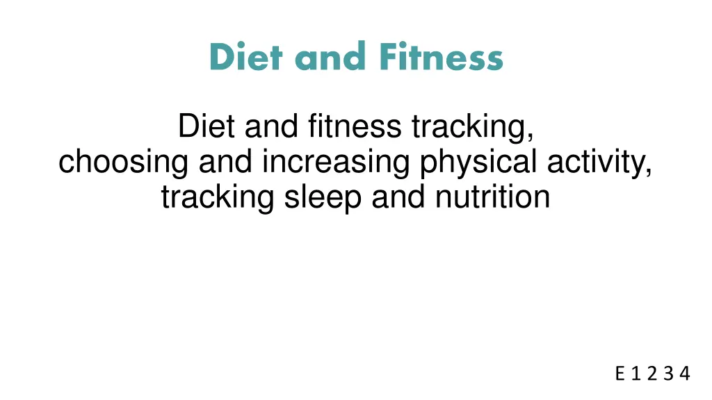 diet and fitness