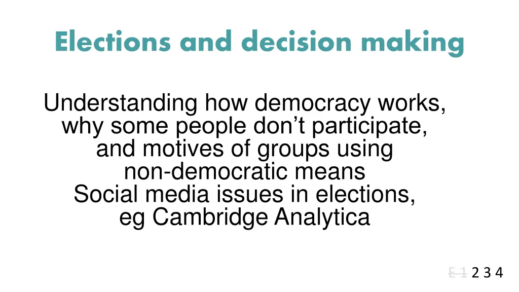 elections and decision making