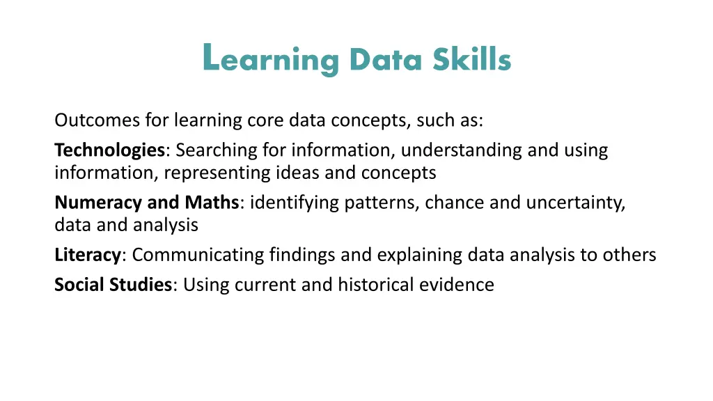 l earning data skills