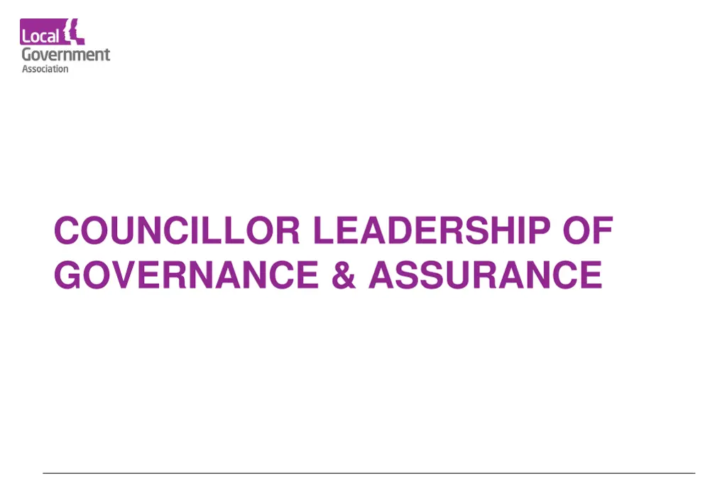 councillor leadership of governance assurance