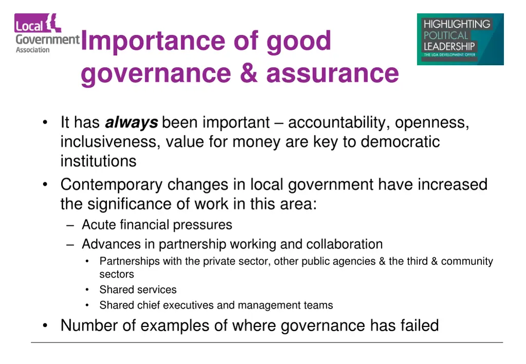 importance of good governance assurance