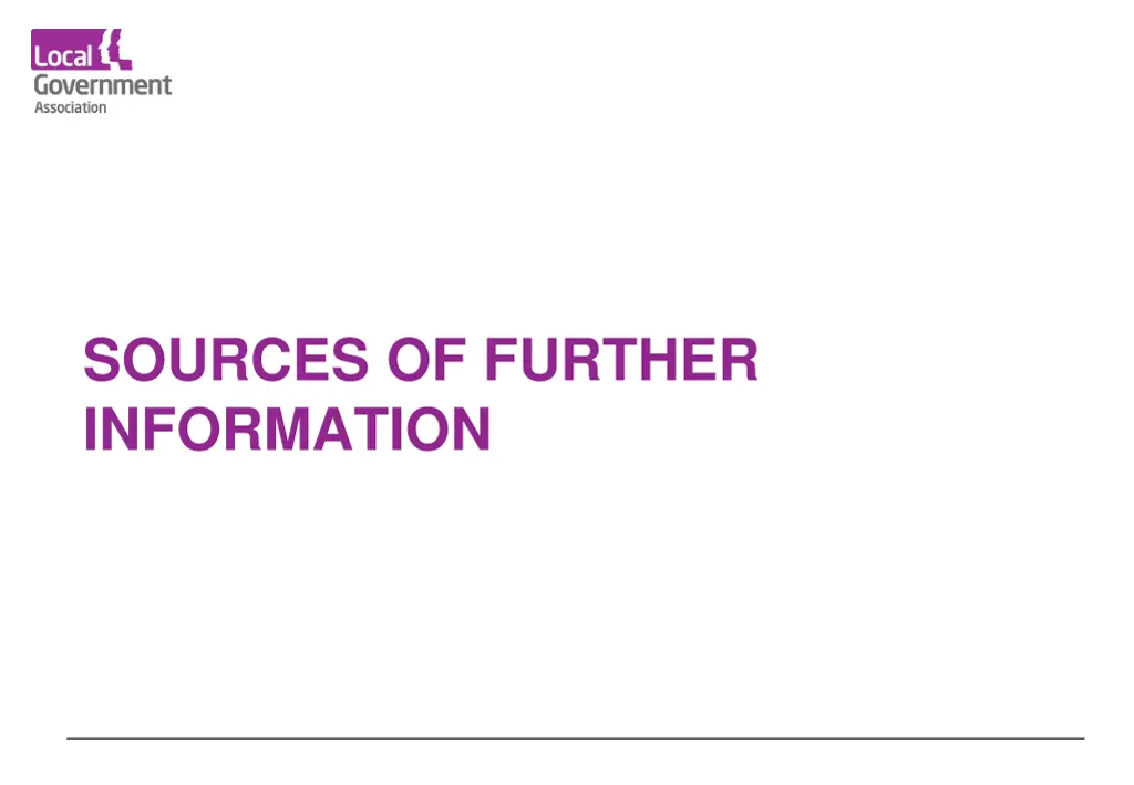 sources of further information