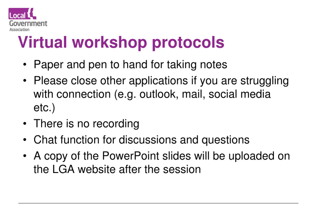 virtual workshop protocols