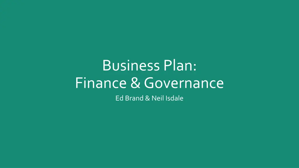 business plan finance governance ed brand neil