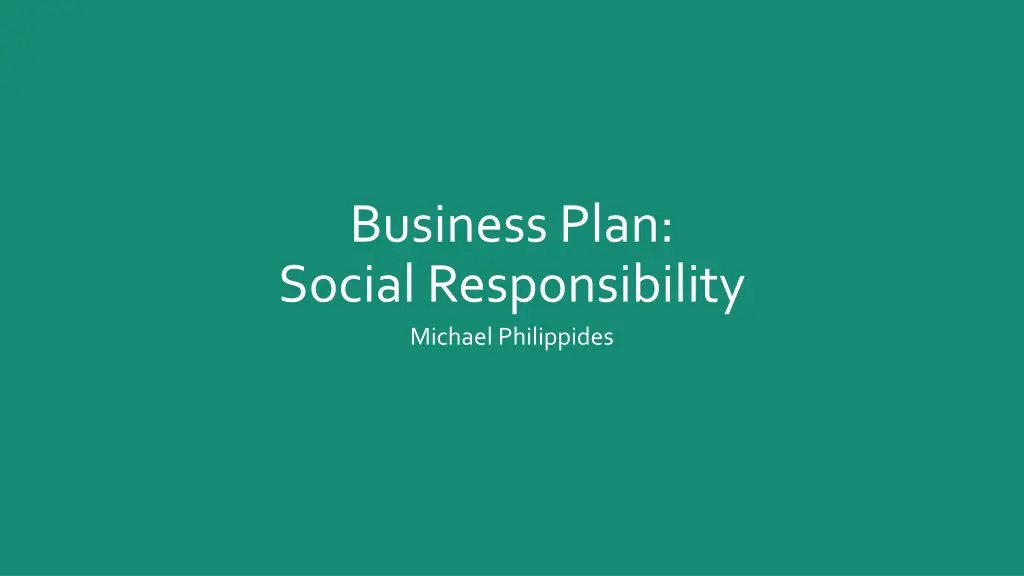 business plan social responsibility michael
