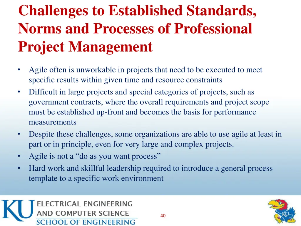 challenges to established standards norms