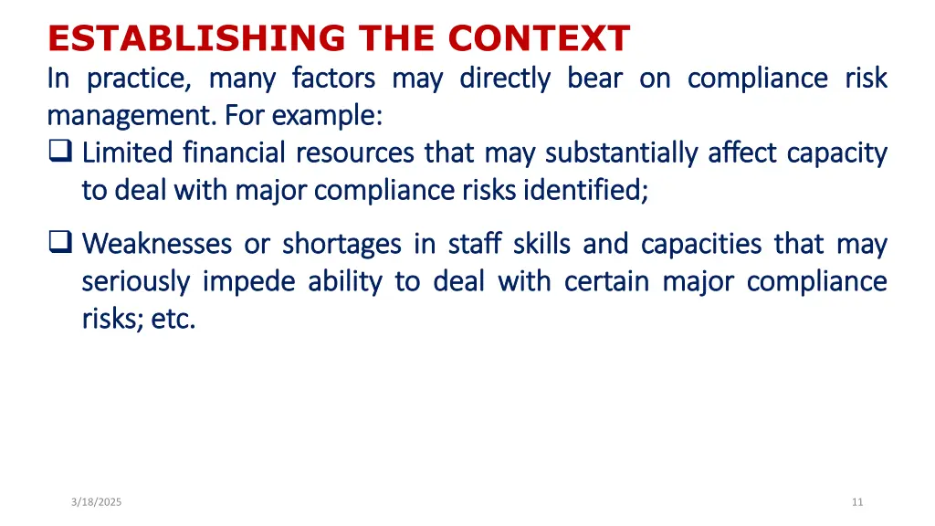 establishing the context in in practice practice