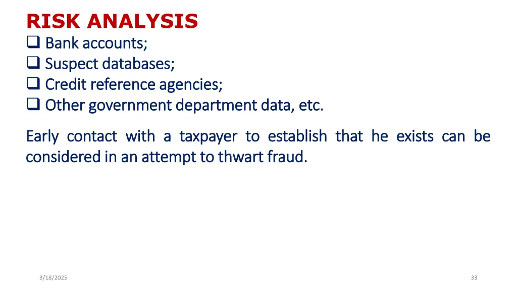 risk analysis bank accounts bank accounts suspect