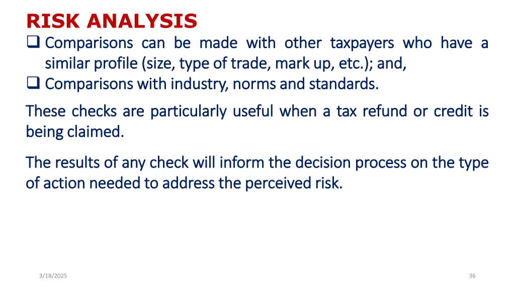risk analysis comparisons comparisons can similar