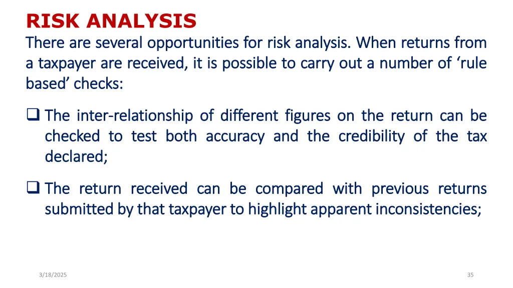 risk analysis there there are are several several