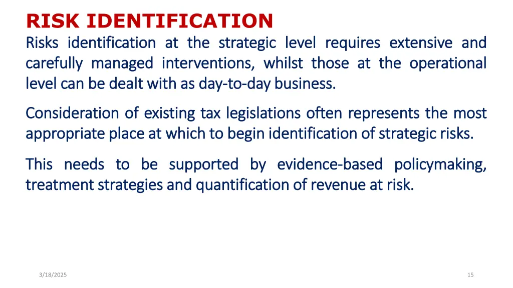 risk identification risks risks identification