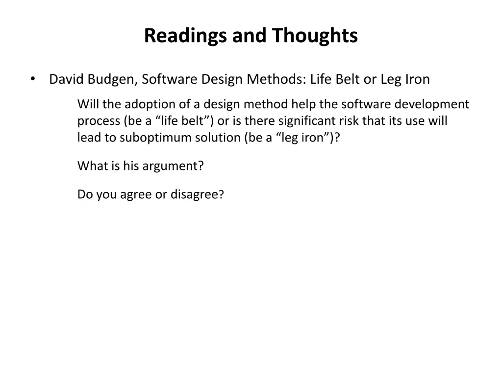 readings and thoughts