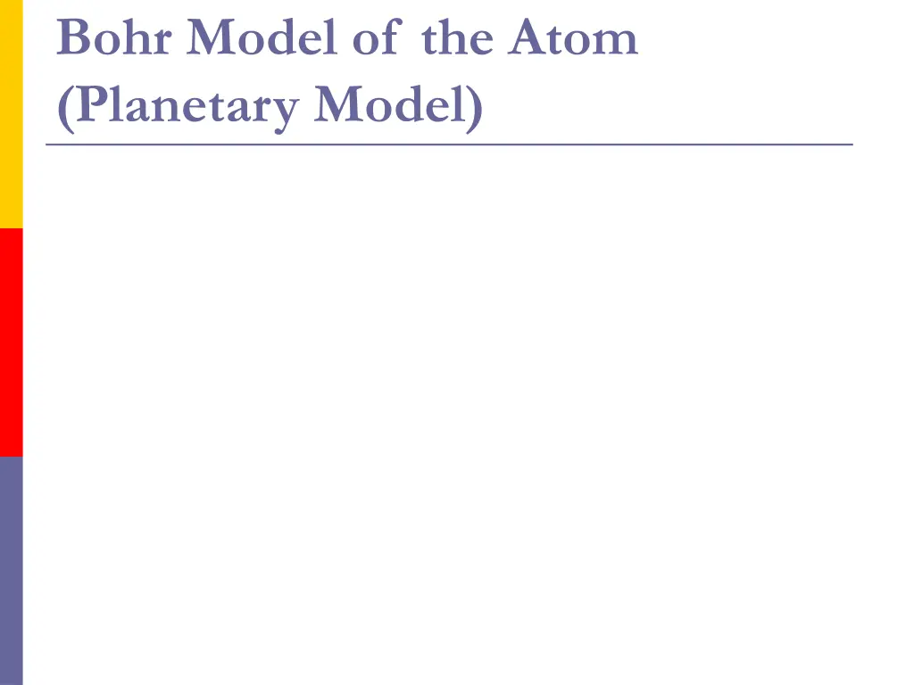 bohr model of the atom planetary model