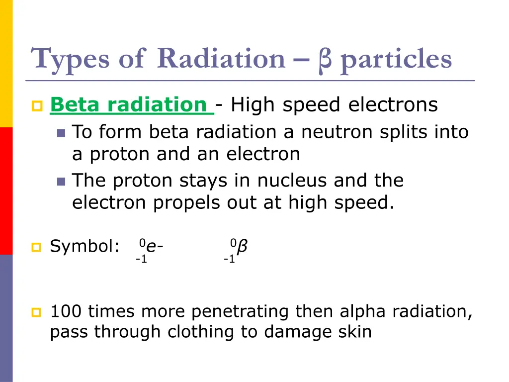 types of radiation particles 1