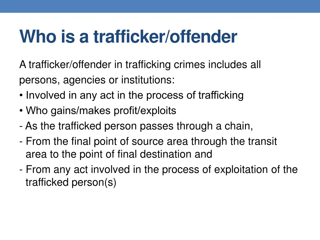 who is a trafficker offender