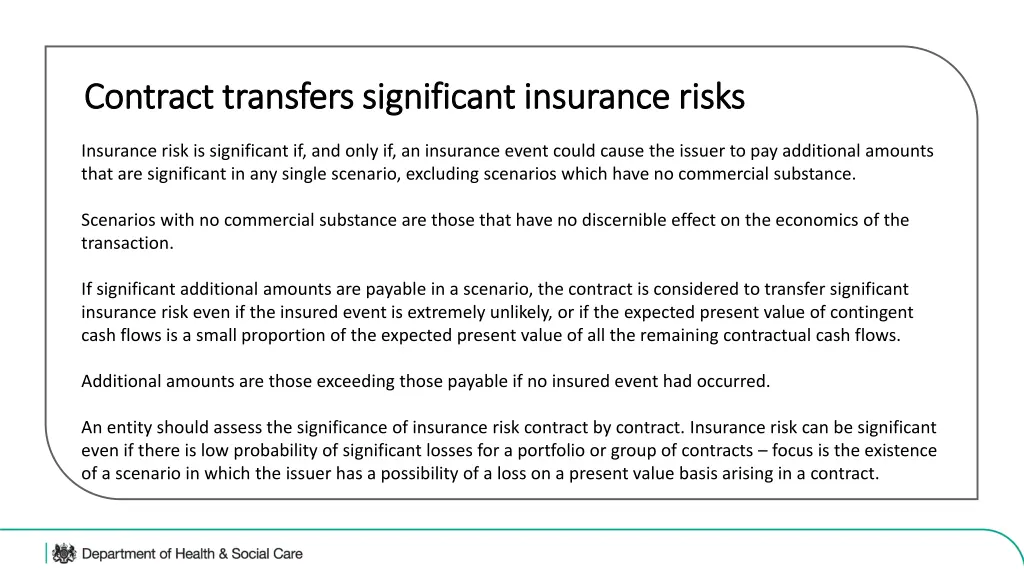 contract transfers significant insurance risks