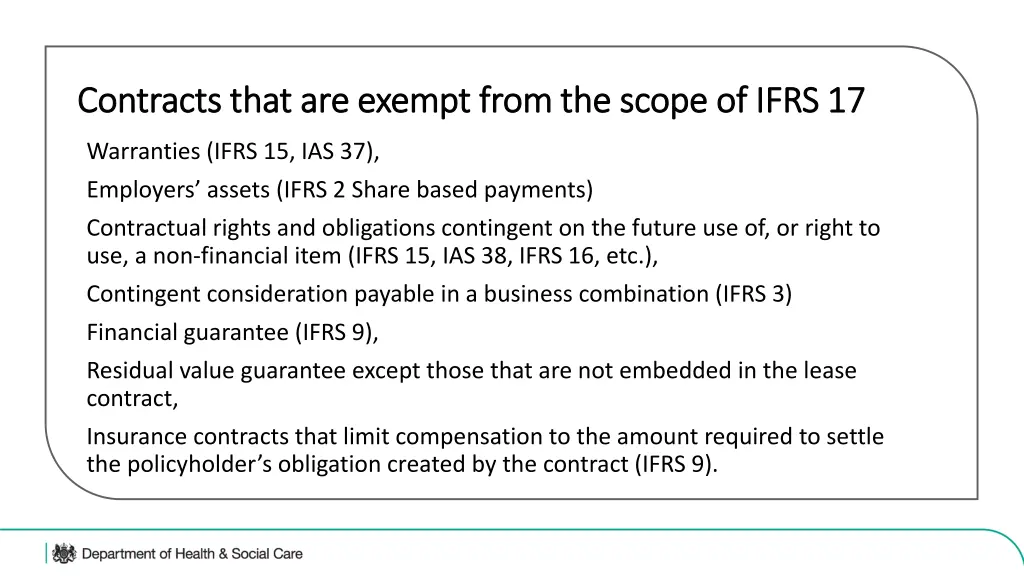 contracts that are exempt from the scope of ifrs