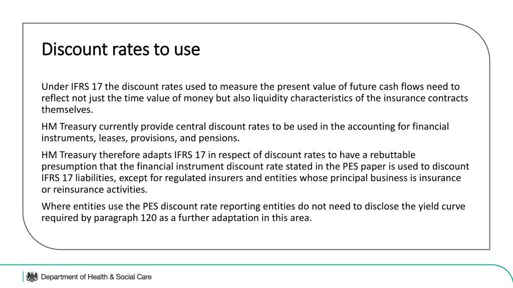 discount rates to use discount rates to use