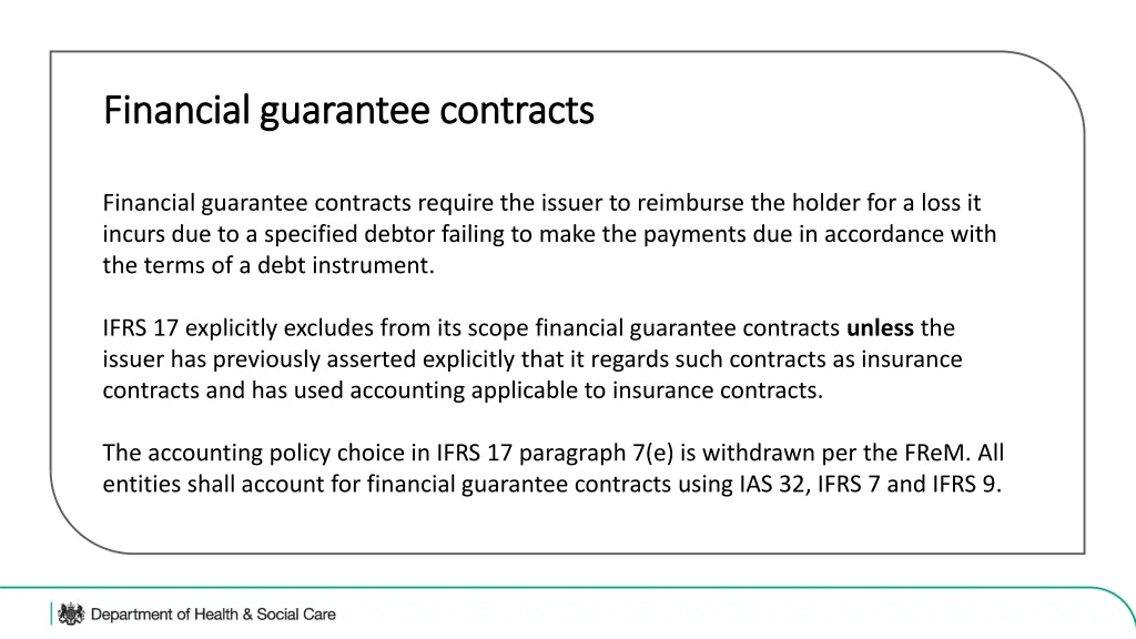 financial guarantee contracts financial guarantee