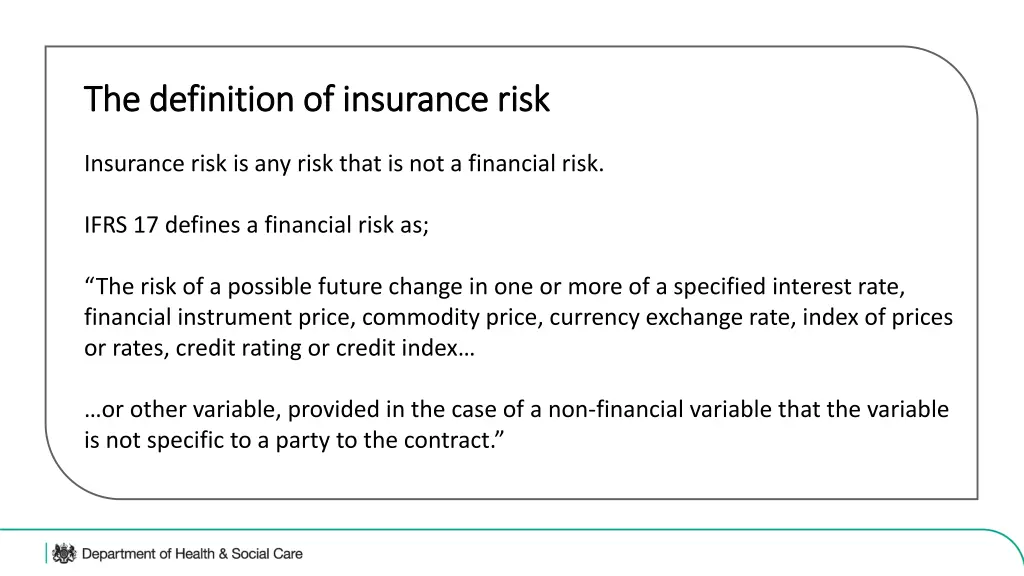 the definition of insurance risk the definition