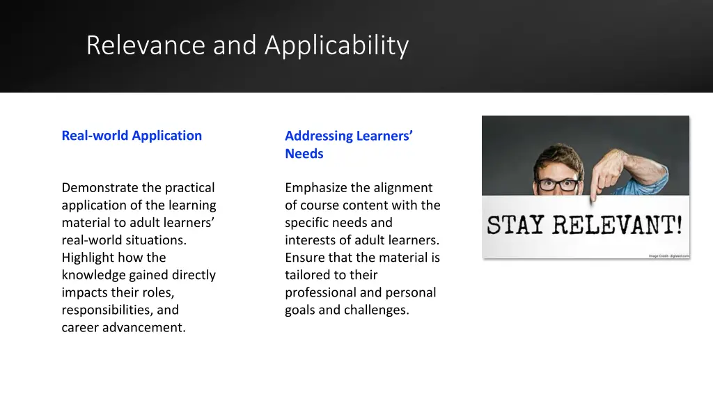 relevance and applicability