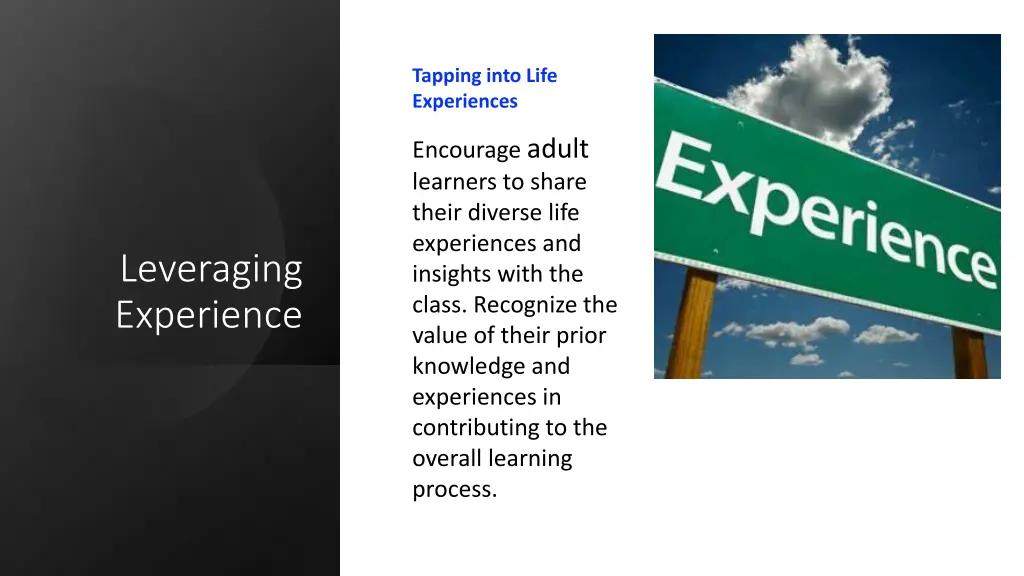 tapping into life experiences