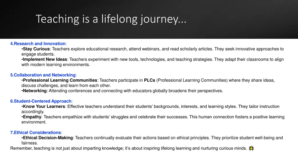 teaching is a lifelong journey 1